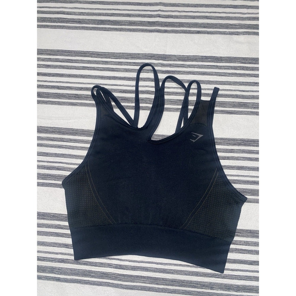 Gymshark Black Asymmetrical Sportsbra Medium Athletic Women's